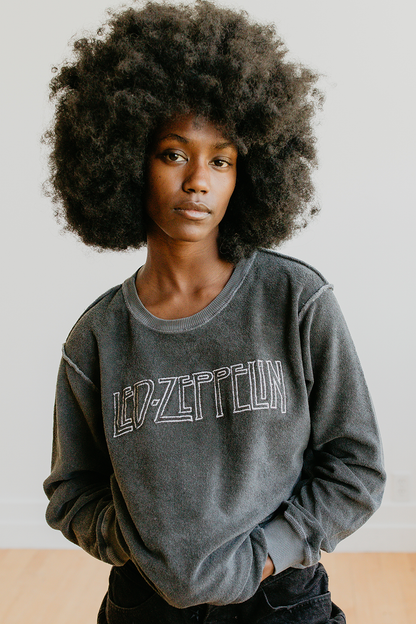 Led Zeppelin Logo Womens Sweatshirt Black