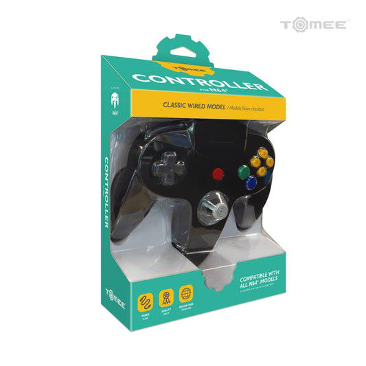 Tomee - N64 Classic Wired Controller: Black - Tomee