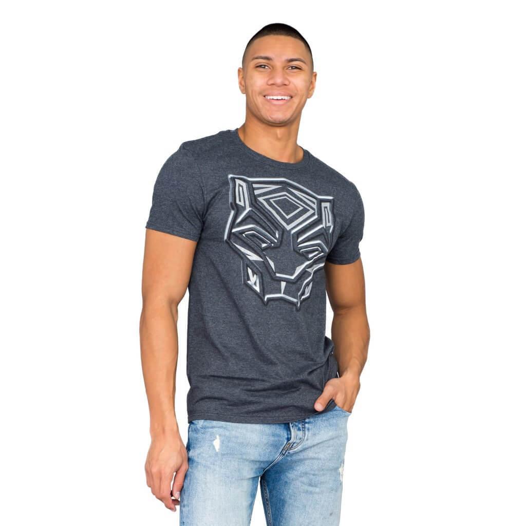 Marvel Comics Black Panther Metallic Ink Charcoal T-shirt
