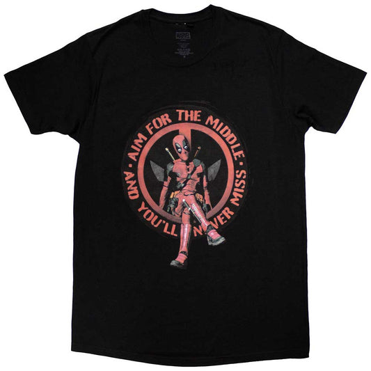 Marvel Comics Deadpool Aim Middle [T-Shirt] Officially Licensed