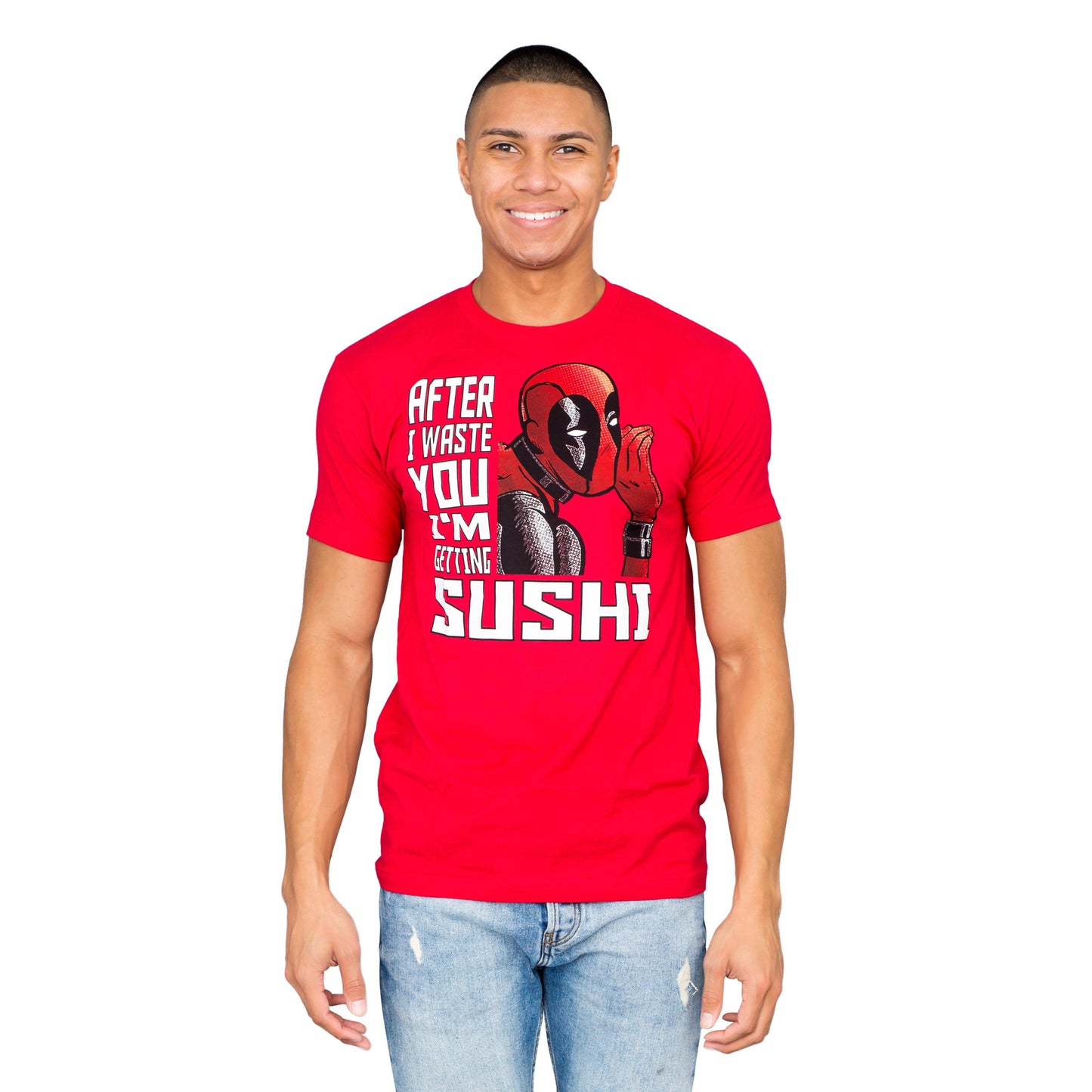 Marvel Comics Deadpool Sushi Red T-shirt