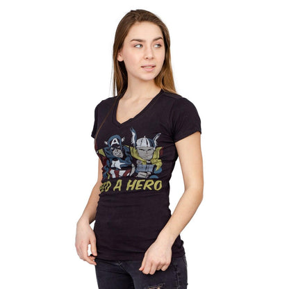 Marvel Comics I Need A Hero Black V-neck T-shirt