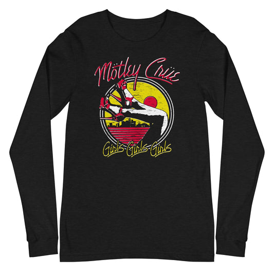 Motley Crue Sunset Girls Mens Long Sleeve Shirt Black