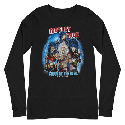 Motley Crue Shout Tour Mens Long Sleeve Shirt Black