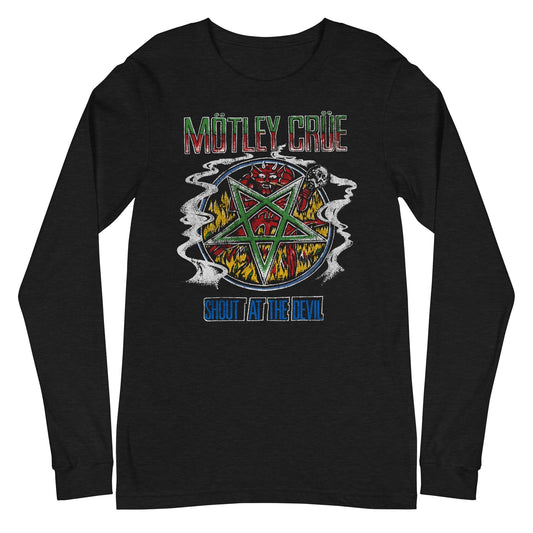 Motley Crue Ganja Shout Mens Long Sleeve Shirt Black