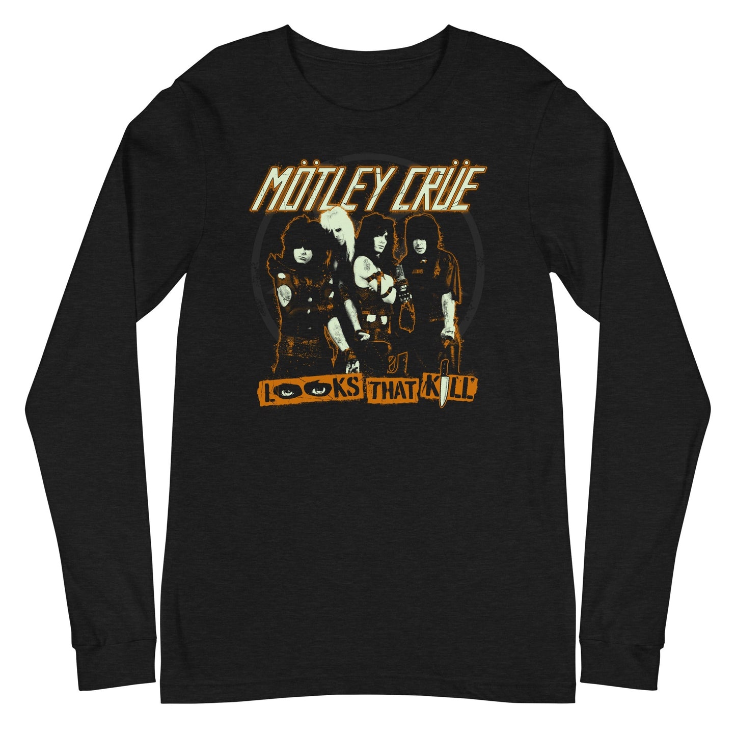 Motley Crue Looks That Kill Mens Long Sleeve Shirt Black