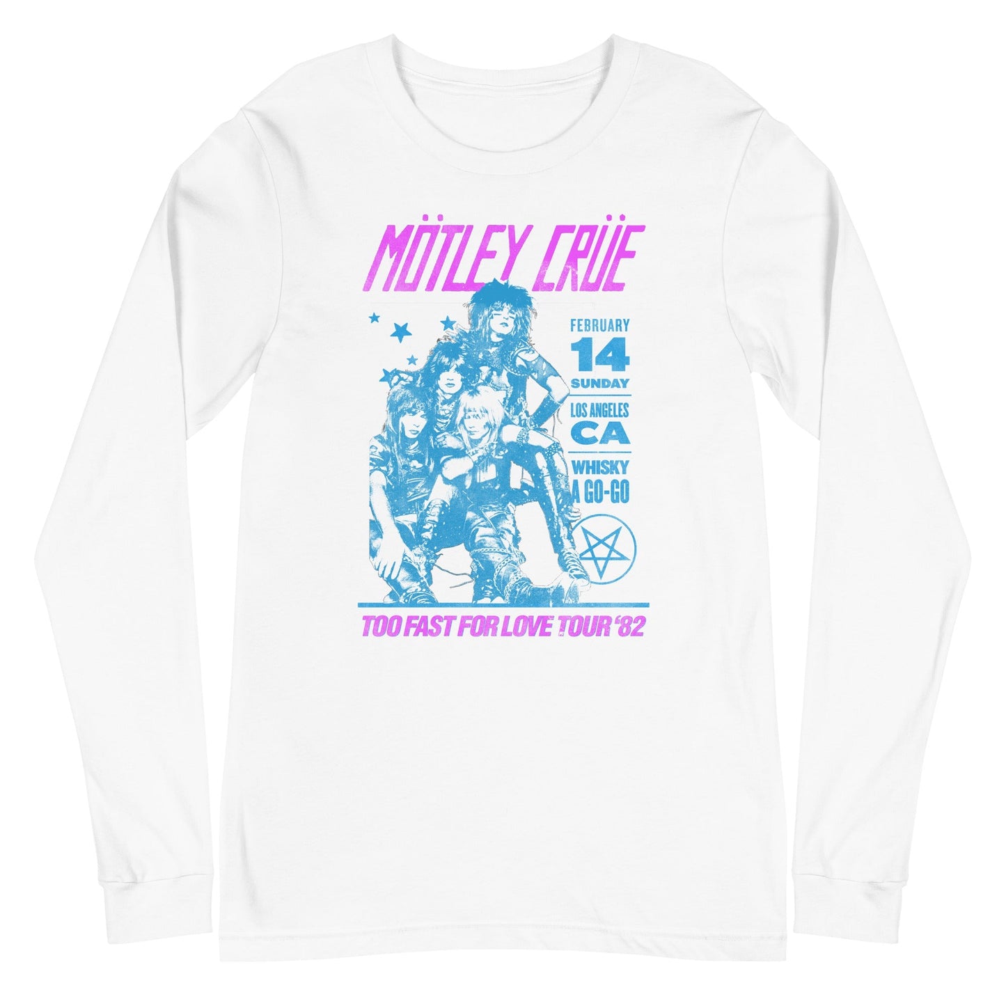 Motley Crue Fast Love Mens Long Sleeve Shirt White