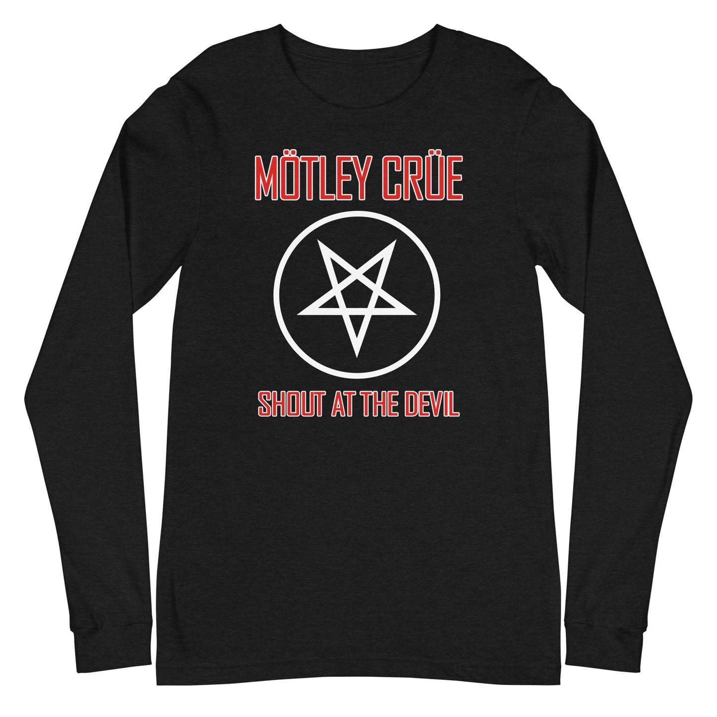 Motley Crue Pentagram Shout Mens Long Sleeve Shirt Black