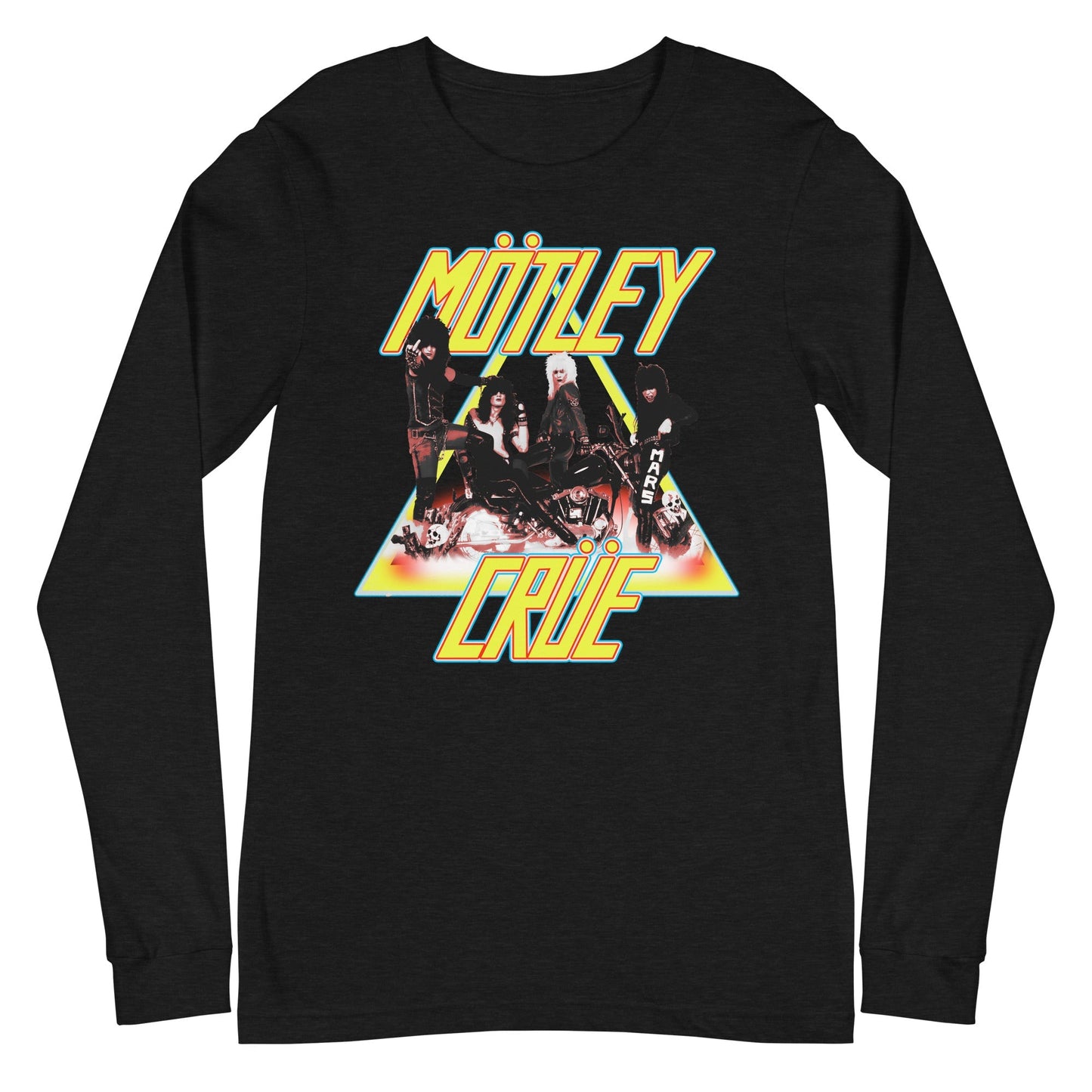 Motley Crue Triangle Logo Mens Long Sleeve Shirt Black