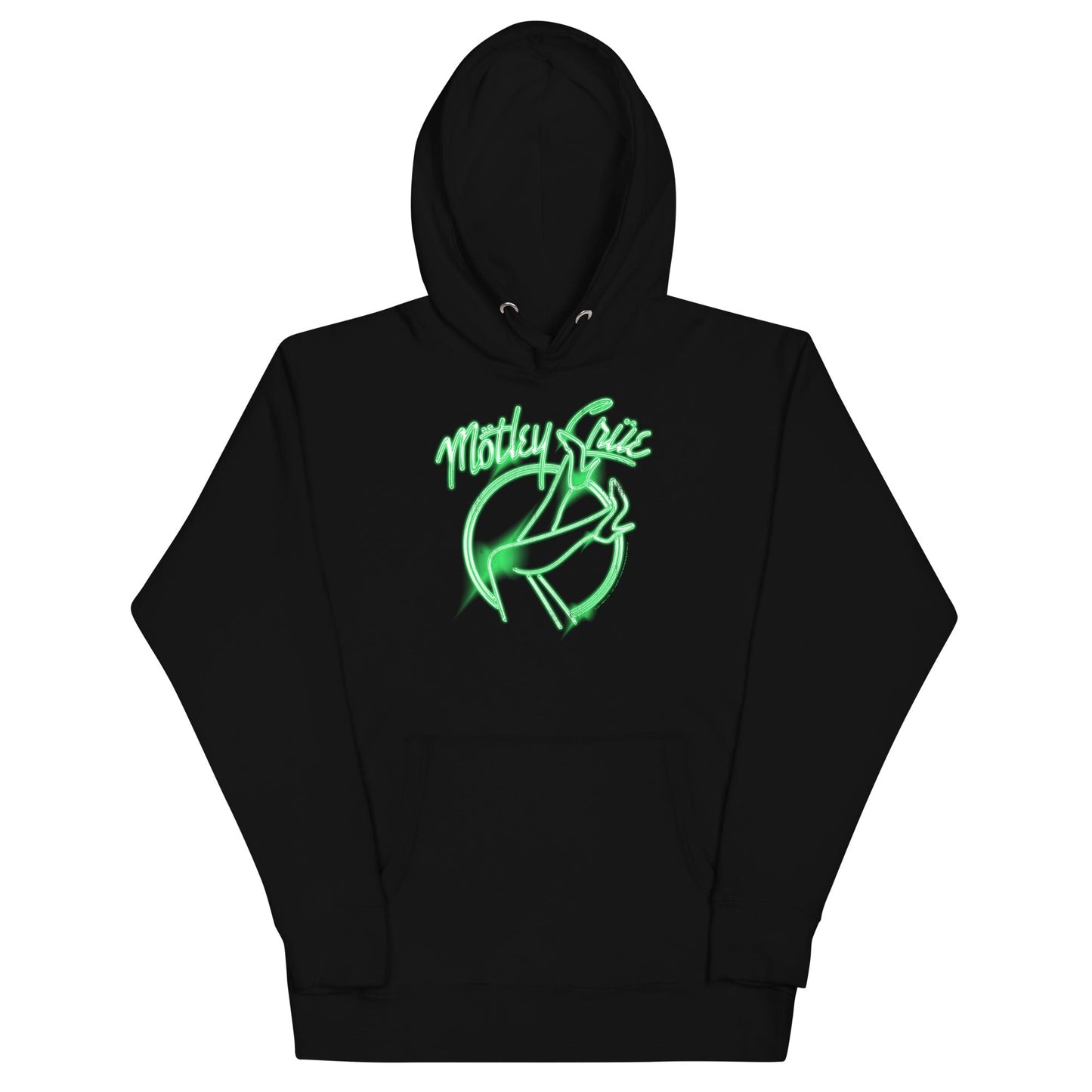 Motley Crue Neon Green Girls Mens Hoodie Black