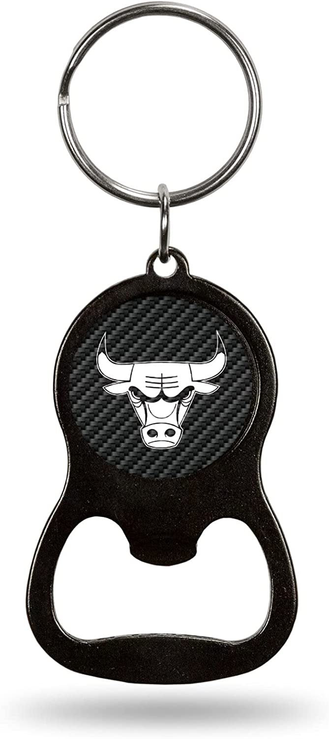 Chicago Bulls Keychain Bottle Opener Carbon Fiber Design Metal Basketball