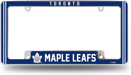 Toronto Maple Leafs Metal License Plate Frame Chrome Tag Cover Alternate Design 6x12 Inch