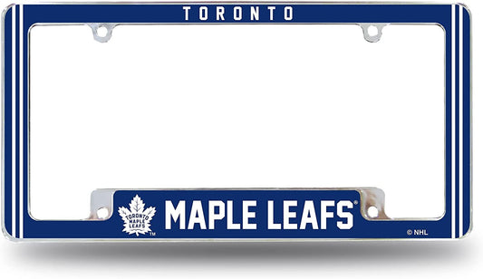 Toronto Maple Leafs Metal License Plate Frame Chrome Tag Cover Alternate Design 6x12 Inch