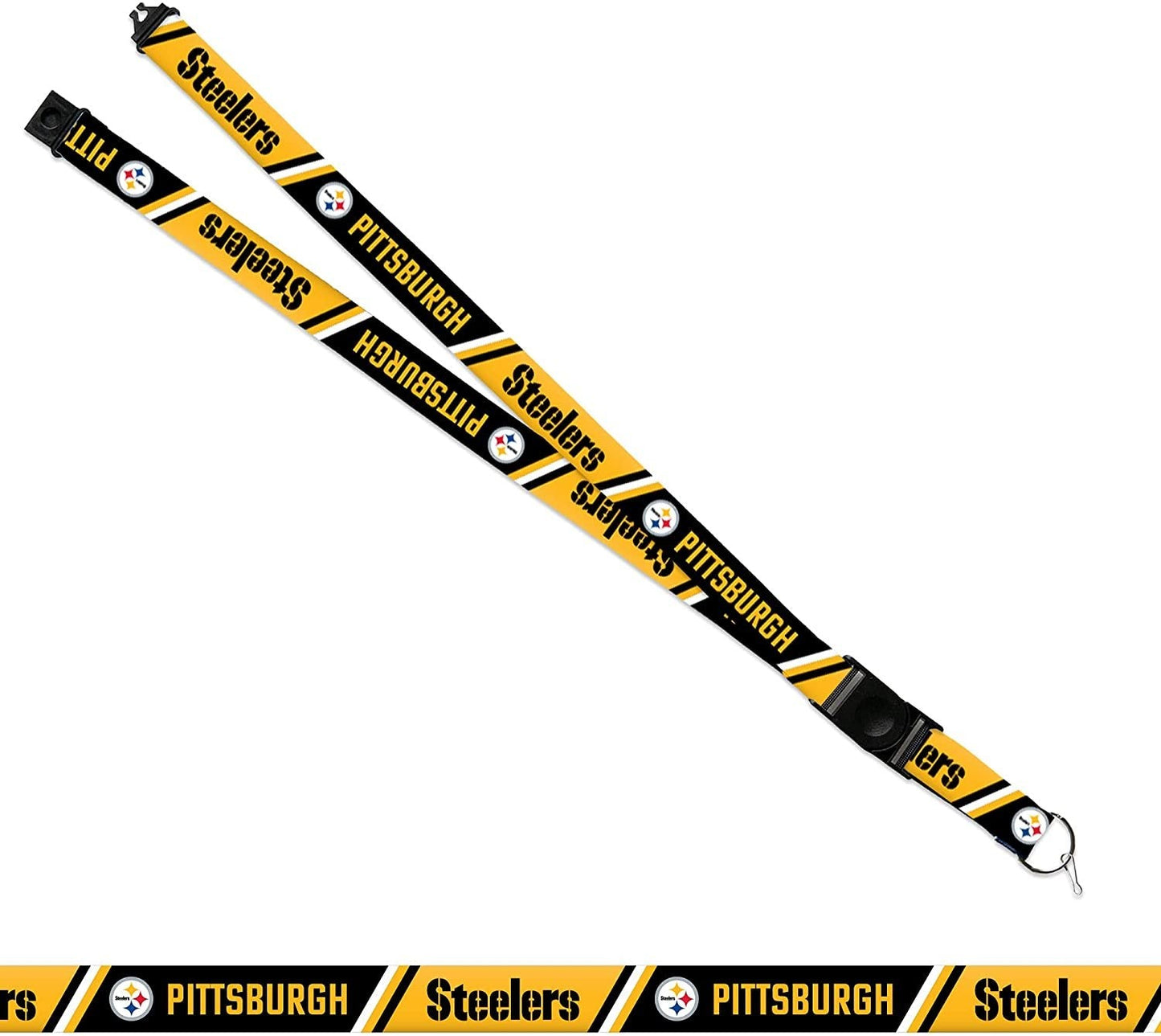 Pittsburgh Steelers Lanyard Keychain Double Sided Breakaway Safety Design Adult 18 Inch