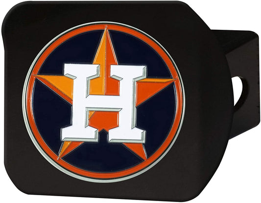 Houston Astros Hitch Cover Black Solid Metal with Raised Color Metal Emblem 2" Square Type III