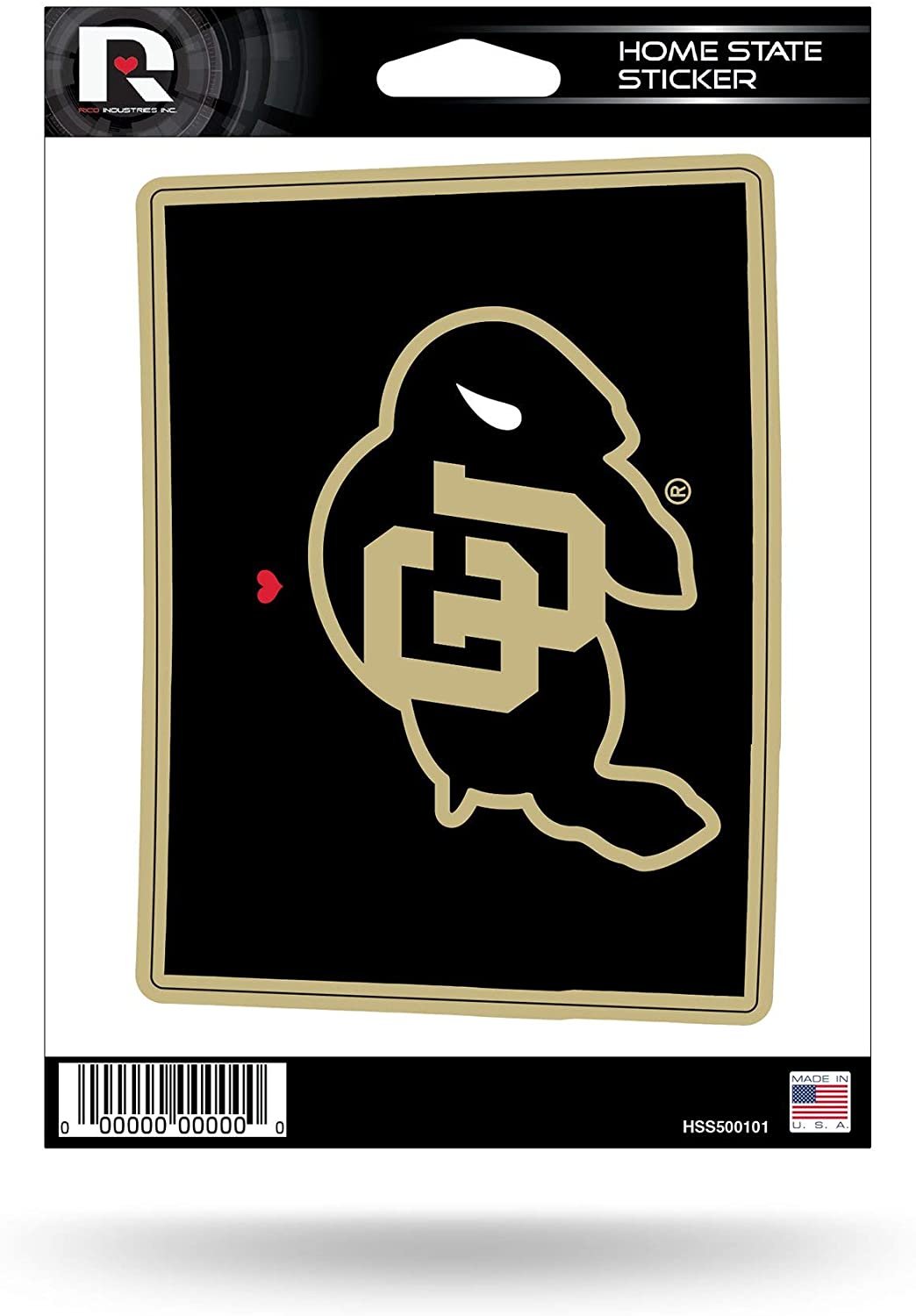 University of Colorado Buffaloes 5 Inch Sticker Decal, Home State Design, Flat Vinyl, Full Adhesive Backing