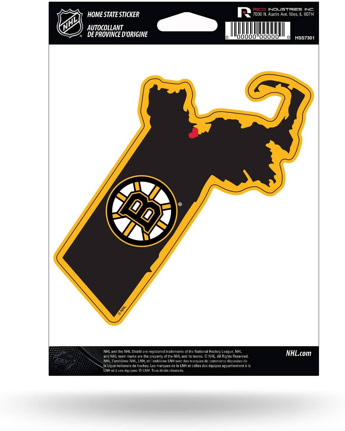 Boston Bruins 5 Inch Sticker Decal, Home State Design, Flat Vinyl, Full Adhesive Backing