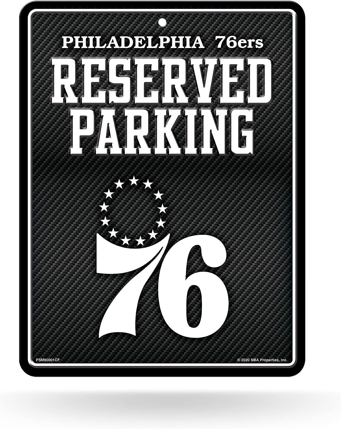 Philadelphia 76ers Metal Parking Novelty Wall Sign 8.5 x 11 Inch Carbon Fiber Design