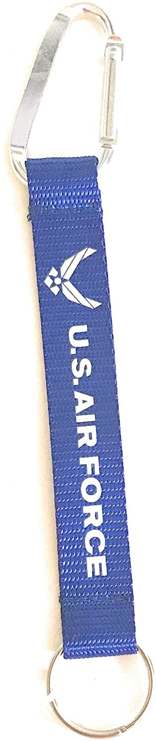 United States Air Force Military Carabiner Lanyard Keychain with Key Ring
