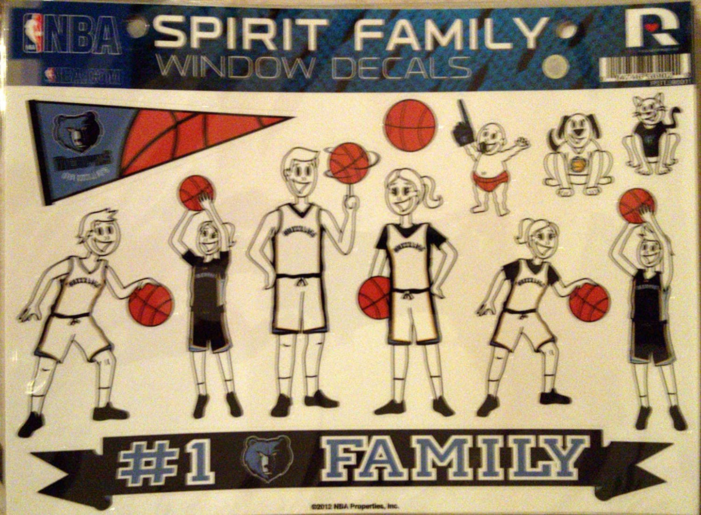 Mmephis Grizzlies Family Spirit Window Decal Stickers Sheet Basketball