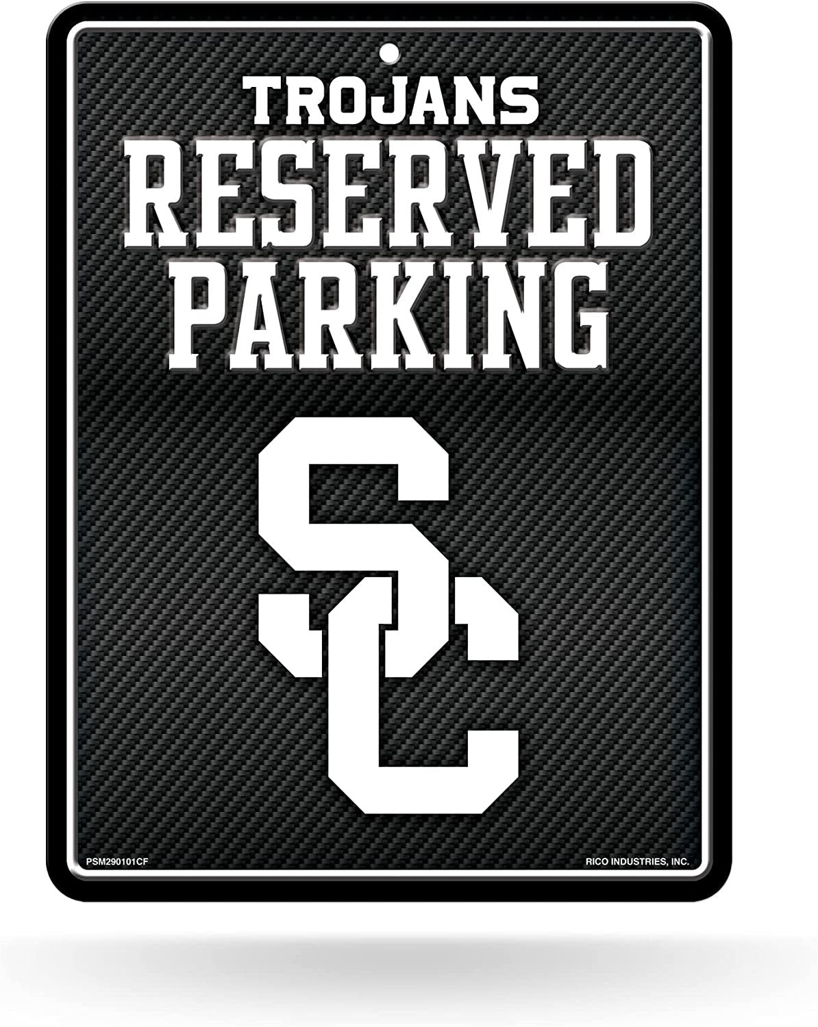 University of Southern California Trojans USC Metal Parking Novelty Wall Sign 8.5 x 11 Inch Carbon Fiber Design
