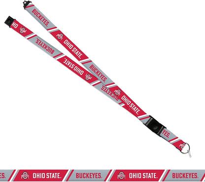 Ohio State University Buckeyes Lanyard Keychain Double Sided Breakaway Safety Design Adult 18 Inch