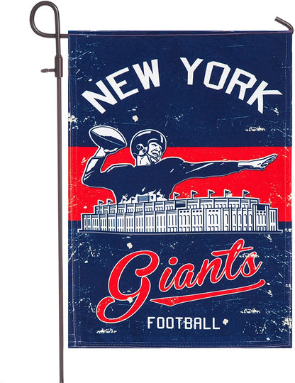New York Giants Premium Garden Flag Banner, Double Sided, Linen, Vintage Style, 13x18 Inch