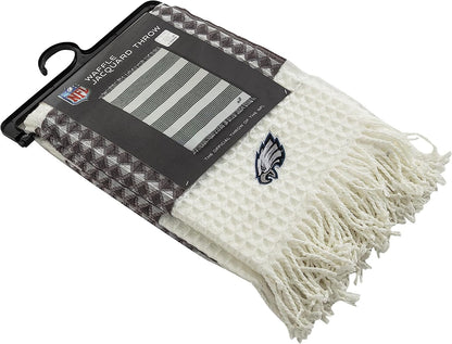 Philadelphia Eagles Throw Blanket Waffle Weave Jacquard, 50x60 Inch, Unisex-Adult, 100% Acrylic