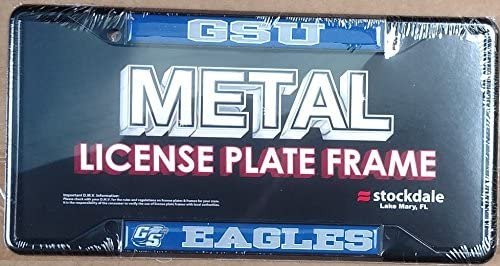 Georgia Southern University Eagles Black Metal License Plate Frame Auto Tag Cover, 12x6 Inch