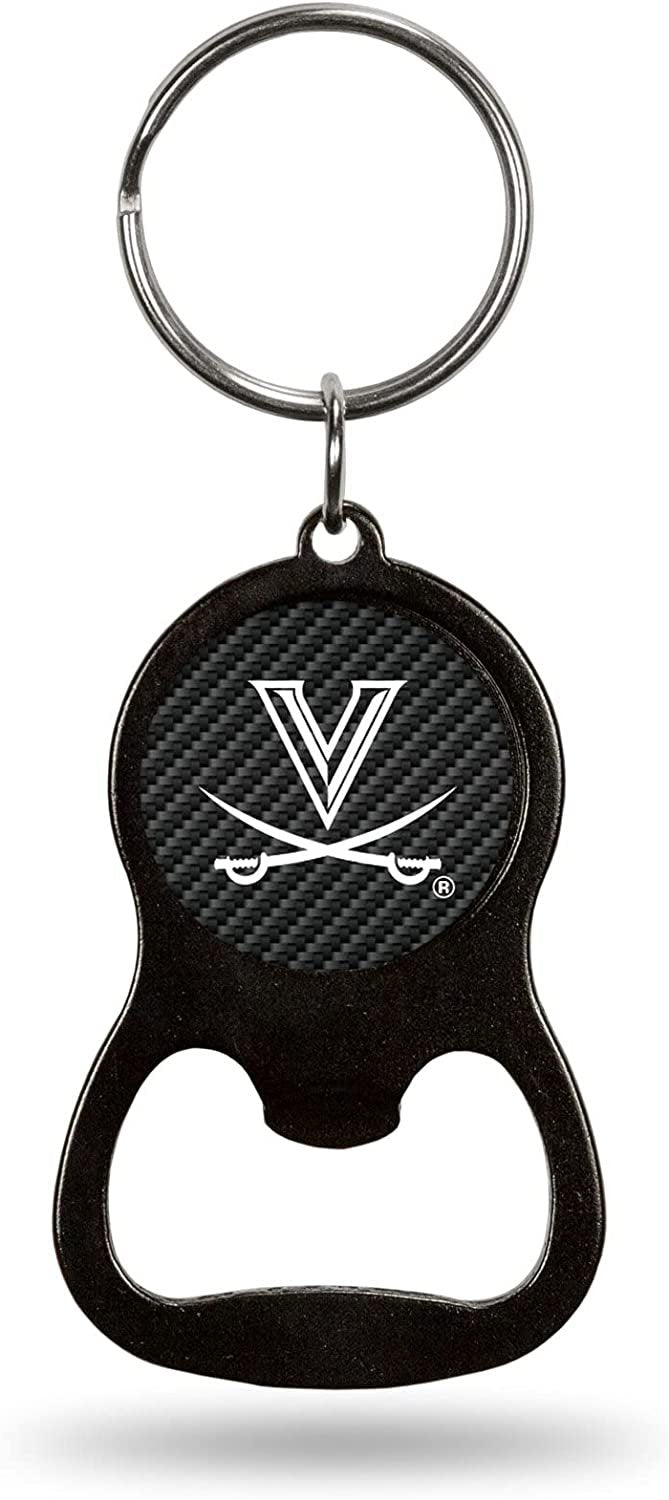 University of Virginia Cavaliers Premium Solid Metal Keychain Bottle Opener, Carbon Fiber Design