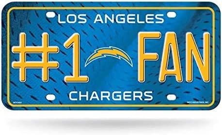 Los Angeles Chargers #1 Fan Metal License Plate Tag