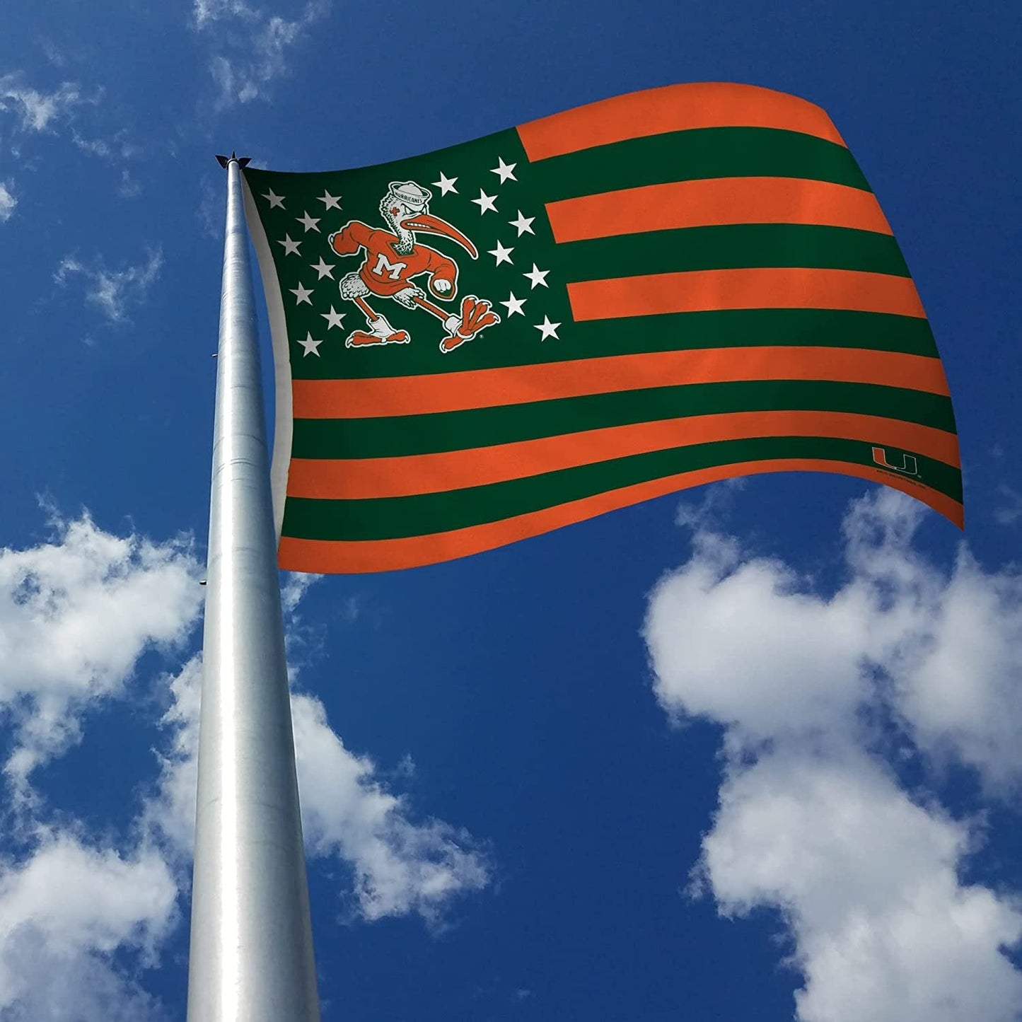 University of Miami Hurricanes Premium 3x5 Feet Flag Banner Country Design Metal Grommets Outdoor Indoor