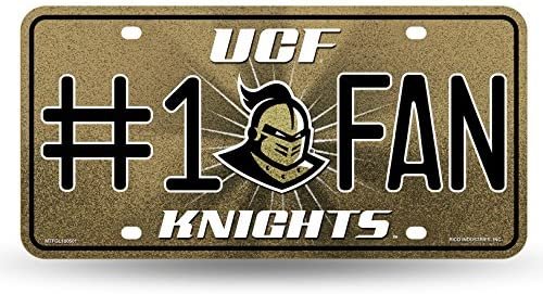 University of Central Florida Knights UCF Metal Auto Tag License Plate, #1 Fan Bling Design, 6x12 Inch