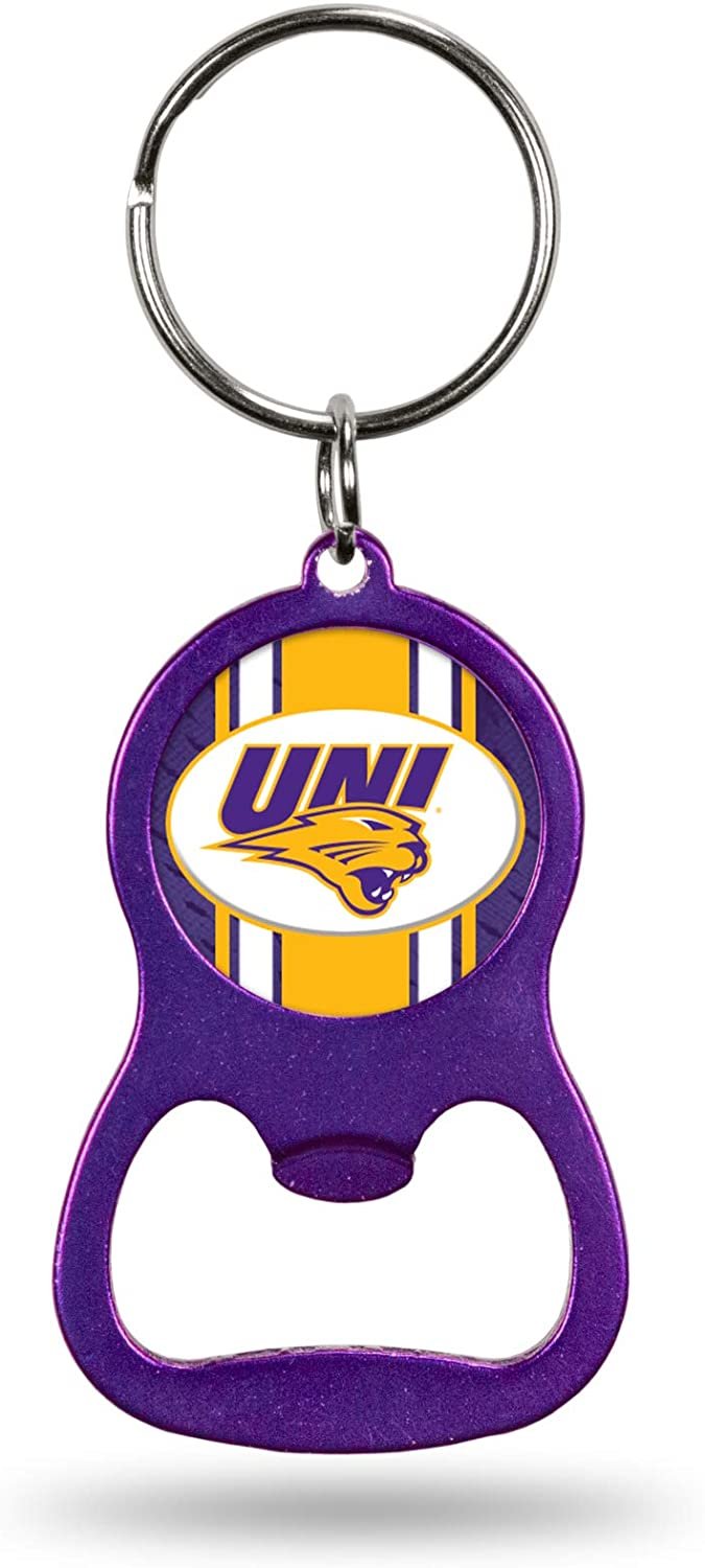 University of Northern Iowa Panthers Premium Solid Metal Bottle Opener Keychain, Key Ring, Team Color