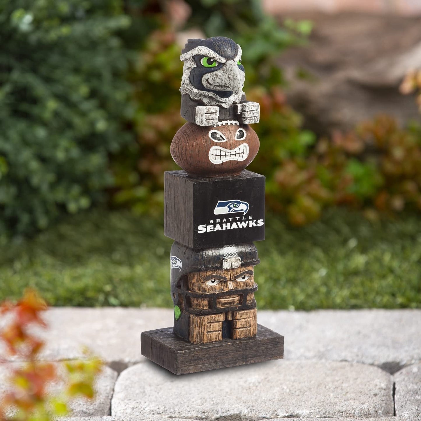 Seattle Seahawks 16 Inch Tiki Totem Garden Statue Resin Outdoor Decoration