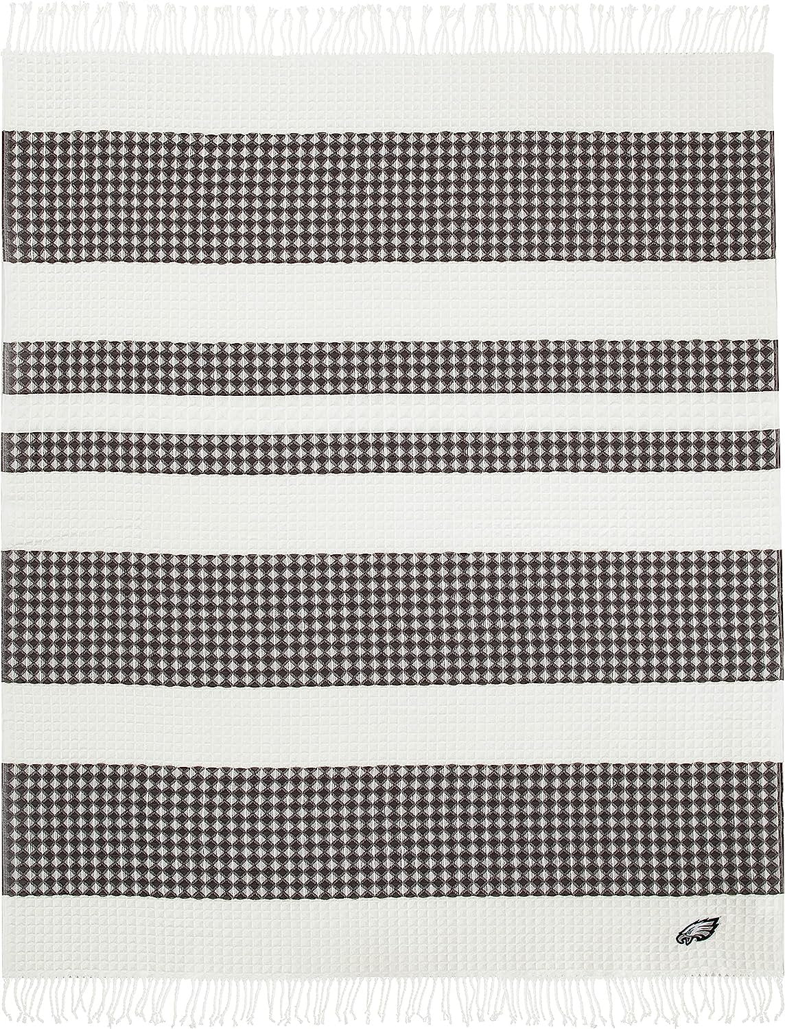 Philadelphia Eagles Throw Blanket Waffle Weave Jacquard, 50x60 Inch, Unisex-Adult, 100% Acrylic