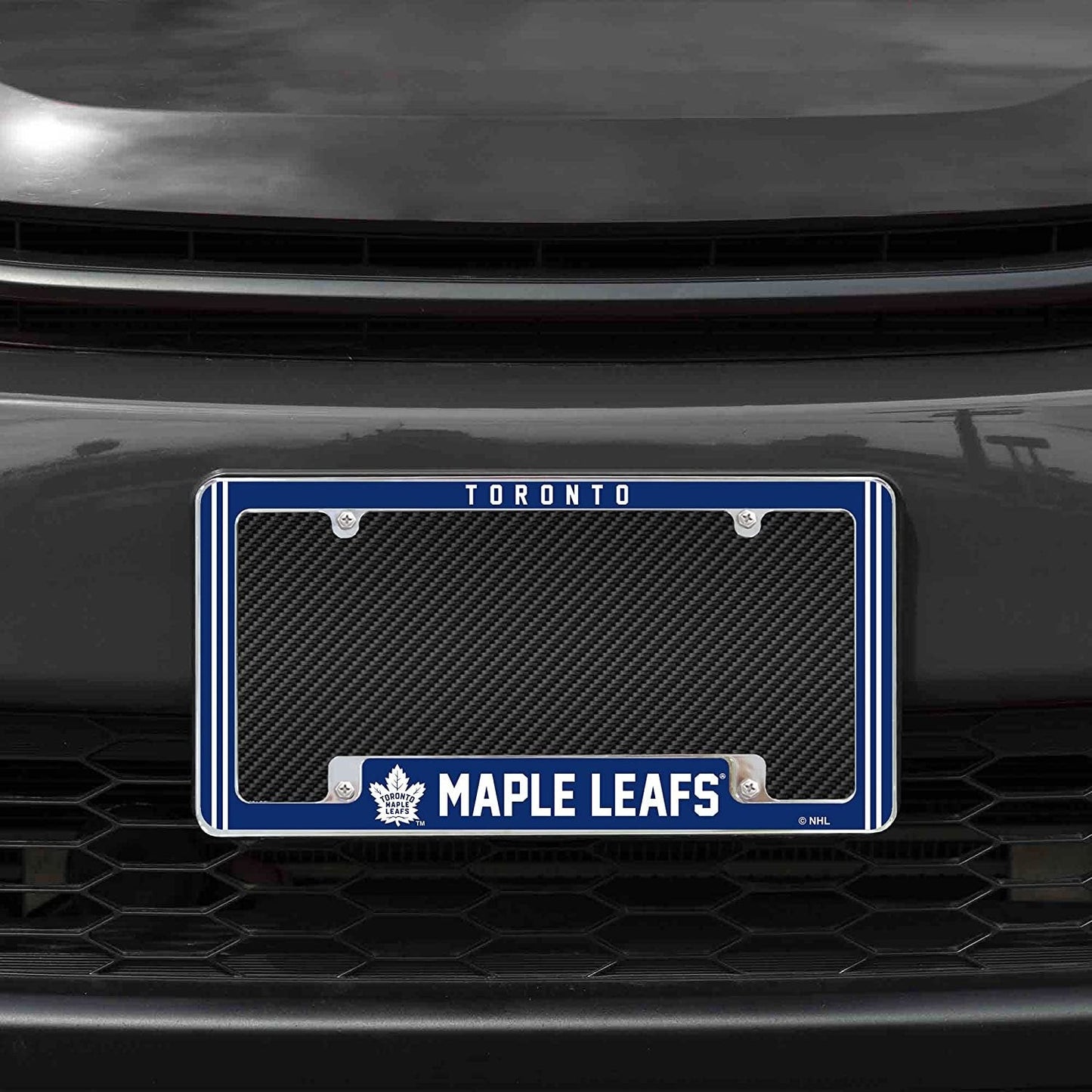 Toronto Maple Leafs Metal License Plate Frame Chrome Tag Cover Alternate Design 6x12 Inch