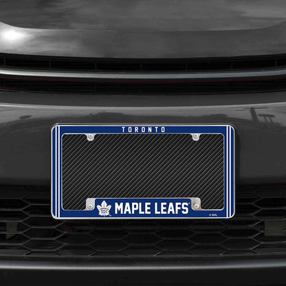 Toronto Maple Leafs Metal License Plate Frame Chrome Tag Cover Alternate Design 6x12 Inch