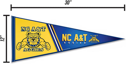North Carolina A&T University Aggies Soft Felt Pennant, 12x30 Inch, Easy To Hang