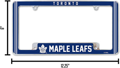 Toronto Maple Leafs Metal License Plate Frame Chrome Tag Cover Alternate Design 6x12 Inch