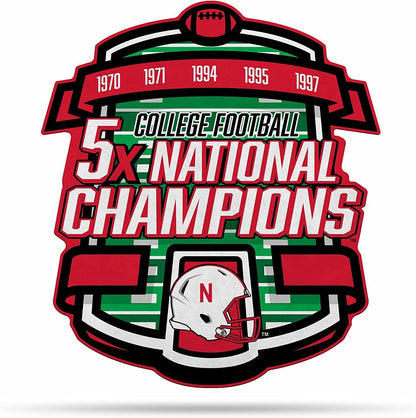Nebraska Cornhuskers 5X Champions Pennant 18 Inch Soft Felt University of