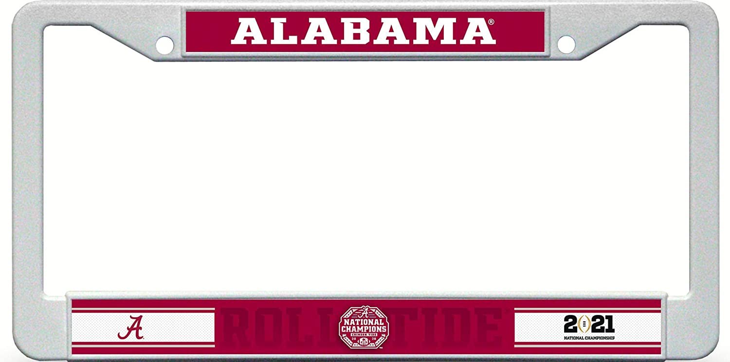 University of Alabama Crimson Tide 2020 National Champions Plastic License Plate Frame Tag Cover, 12x6 Inch