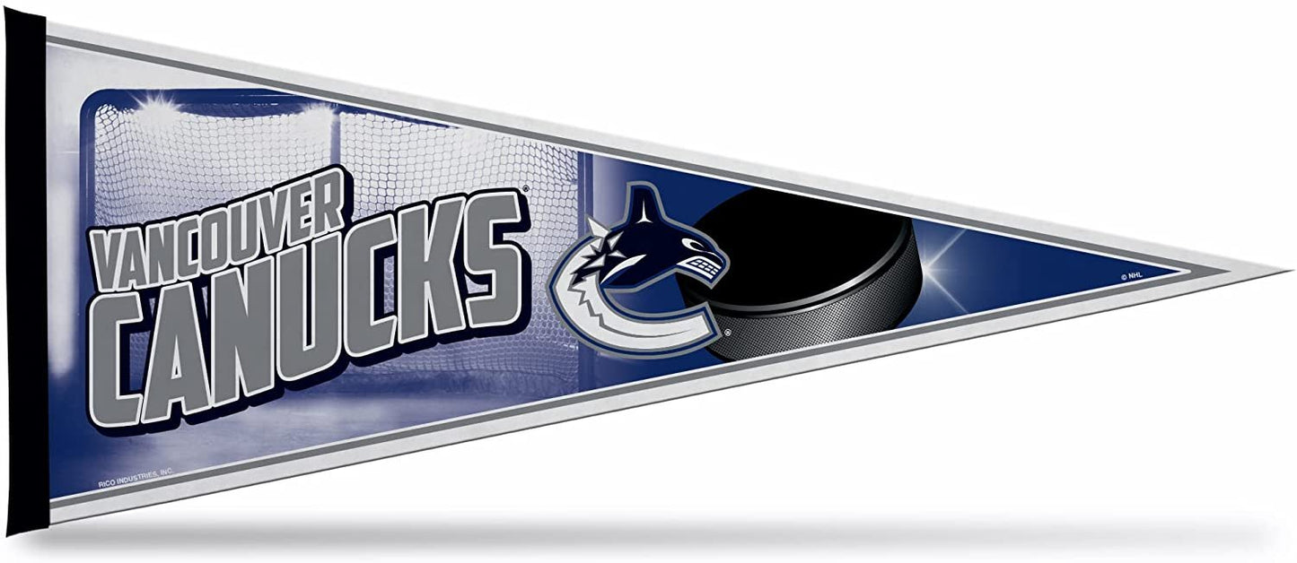 Vancouver Canucks Felt Pennant 12x30 Puck Design