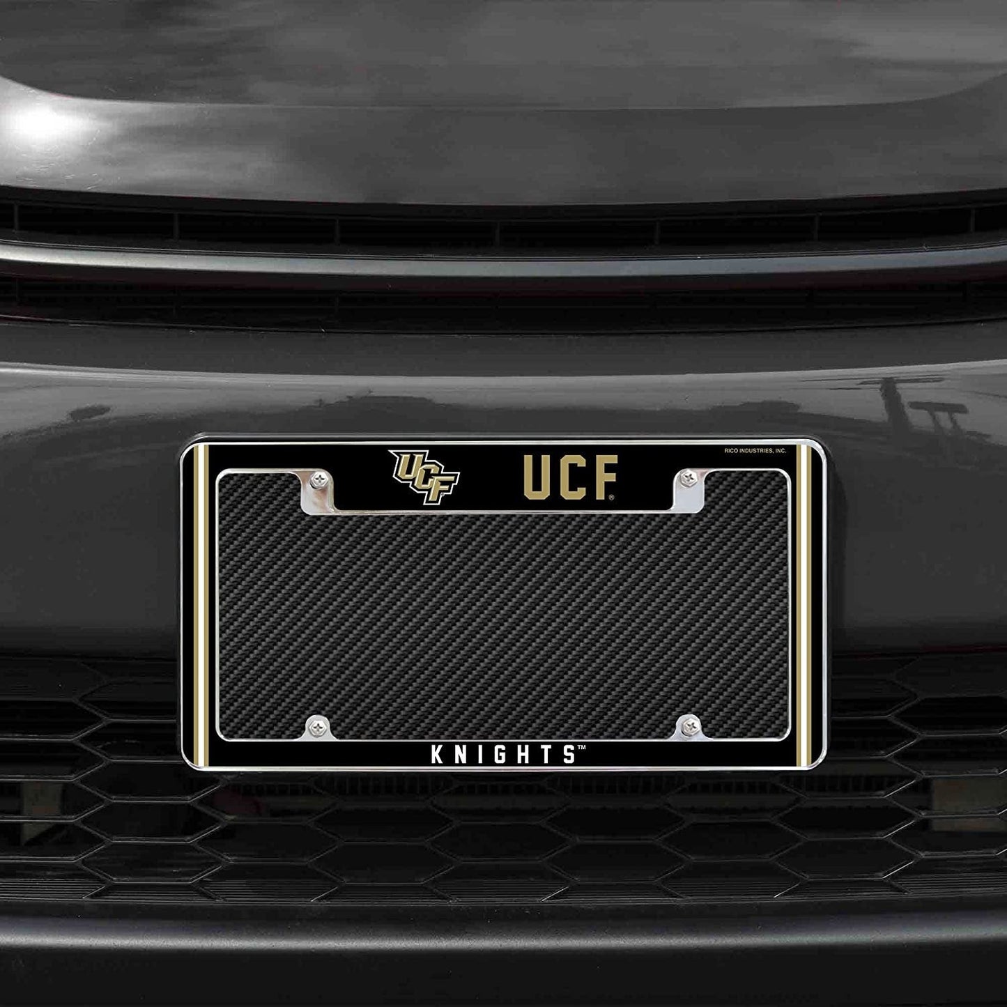 University of Central Florida Knights UCF Metal License Plate Frame Chrome Tag Cover Alternate Design 6x12 Inch