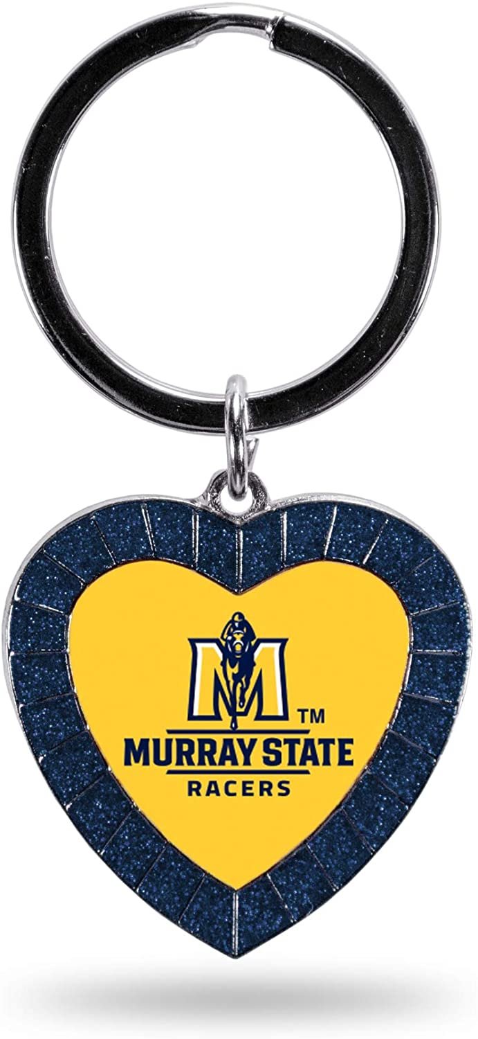 NCAA Murray State Racers NCAA Rhinestone Heart Colored Keychain, Navy, 3-inches in length