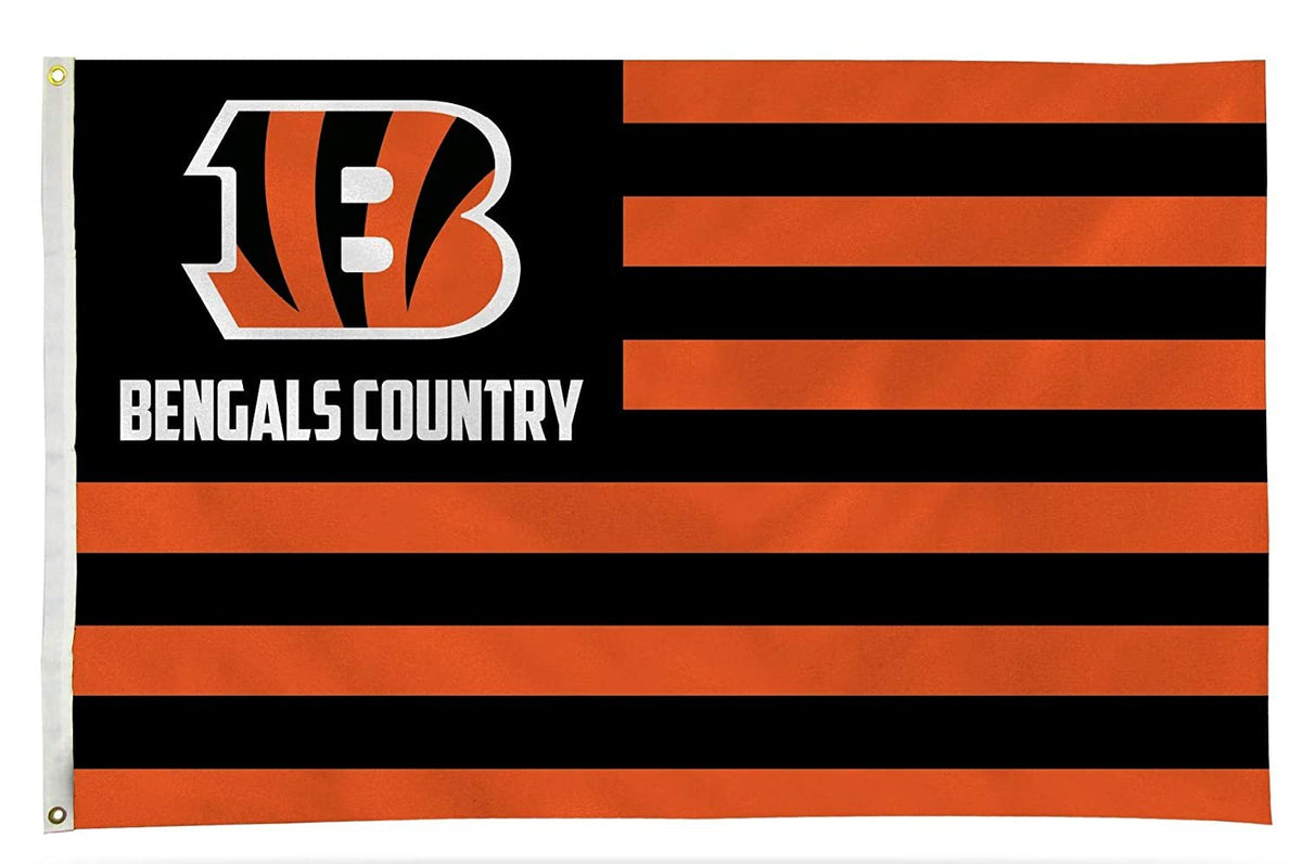 Cincinnati Bengals Premium 3x5 Feet Flag Banner, Country Design, Metal Grommets, Outdoor Use, Single Sided
