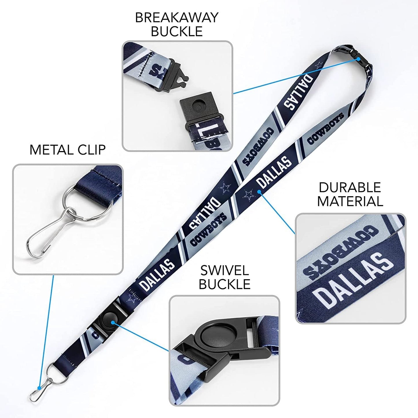 Minnesota Timberwolves Premium Lanyard Keychain 18 Inch Button Clip Safety Breakaway