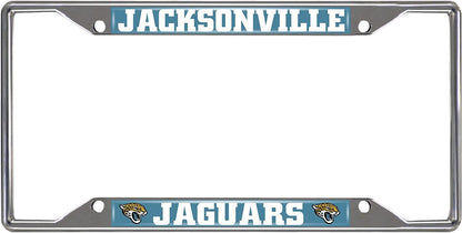 Jacksonville Jaguars Metal License Plate Frame Chrome Tag Cover 6x12 Inch