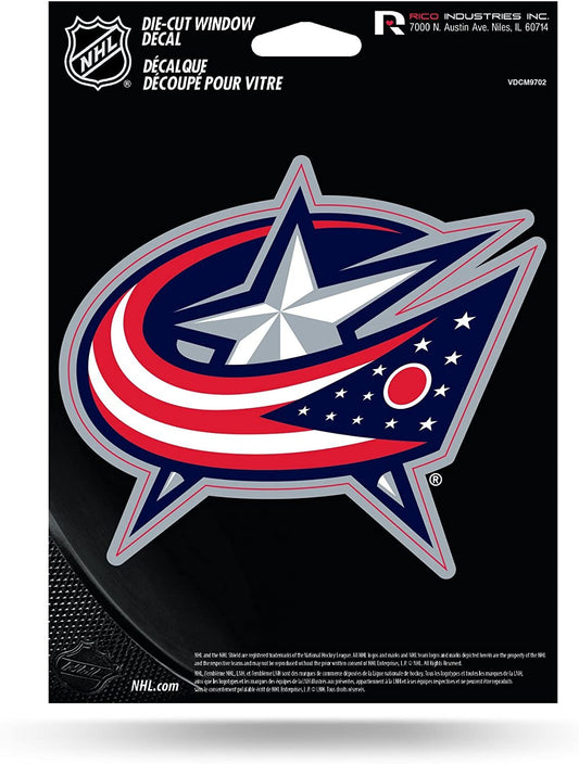 Rico VDCM9702 NHL Columbus Blue Jackets Die Cut Vinyl Decal with Backing, Multicolor