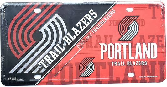 Portland Trail Blazers Metal Tag License Plate Novelty 6x12 Inch Split Design